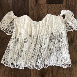 Small Crochet Off the Shoulder Bra Top